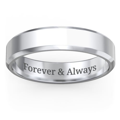 Men's Beveled Edge Wedding Band - 5mm Width