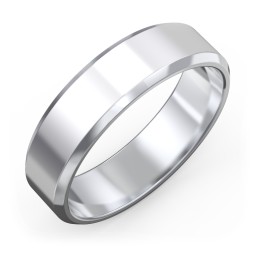 Men's Beveled Edge Wedding Band - 6mm Width