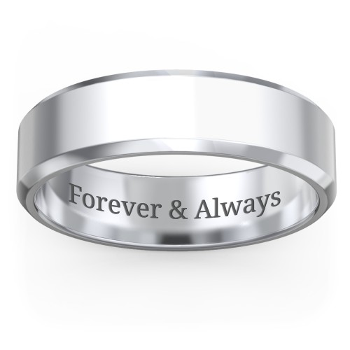 Men's Beveled Edge Wedding Band - 6mm Width