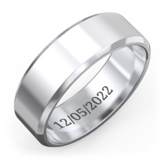 Men's Beveled Edge Wedding Band - 7mm Width – Sterling Silver