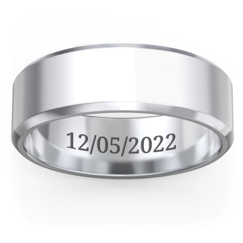Men's Beveled Edge Wedding Band - 7mm Width – Sterling Silver