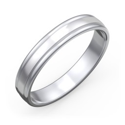 Men's Round Edge Wedding Band - 4mm Width