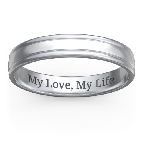 Men's Round Edge Wedding Band - 4mm Width – Sterling Silver
