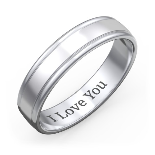 Men's Round Edge Wedding Band - 5mm Width – Sterling Silver