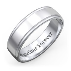 Men's Round Edge Wedding Band - 6mm Width