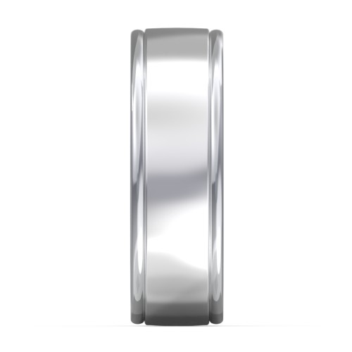Men's Round Edge Wedding Band - 7mm Width – Sterling Silver