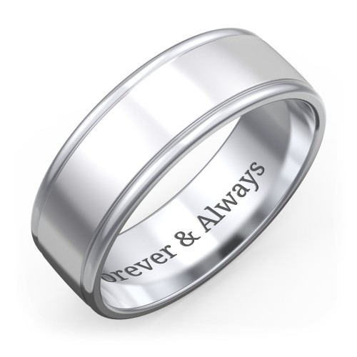 Men's Round Edge Wedding Band - 7mm Width – Sterling Silver
