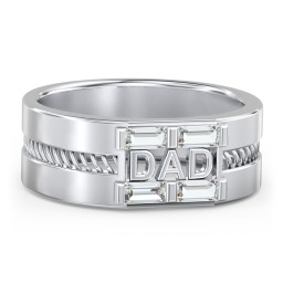Men’s “Dad” Ring with Baguette Cut Gemstones