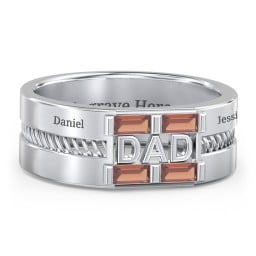 Men’s “Dad” Ring with Baguette Cut Gemstones