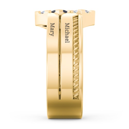 Men’s Family Ring with Princess Cut Stones