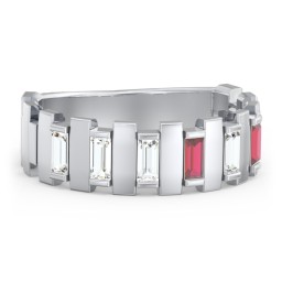 Men's 6-Stone Vertical Baguette Ring
