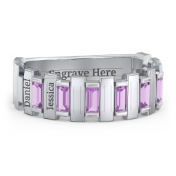 Men's 6-Stone Vertical Baguette Ring