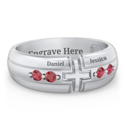 Men’s 4-Stone Cross Ring