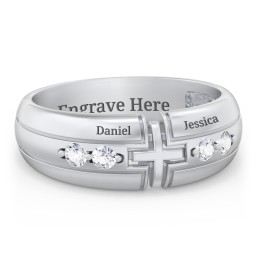 Men’s 4-Stone Cross Ring