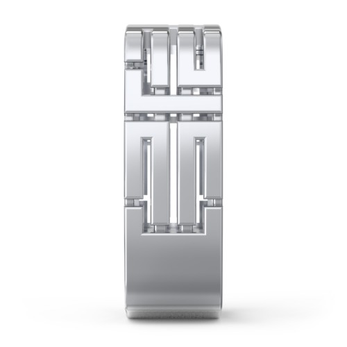 Men’s Square Geometric Ring – Sterling Silver