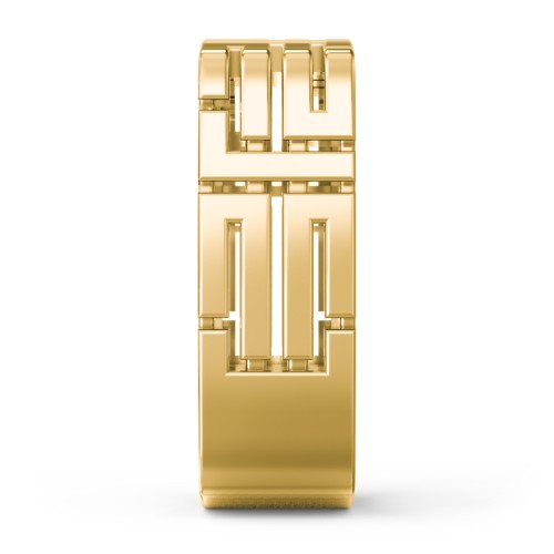 Men’s Square Geometric Ring – 10K Yellow Gold