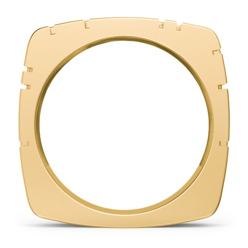 Men’s Square Geometric Ring – 10K Yellow Gold