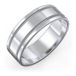 Men’s Wedding Band with Grooved Rope Texture