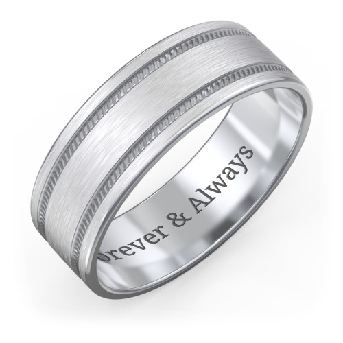 Men’s Wedding Band with Grooved Rope Texture