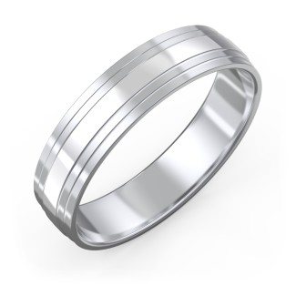 Men’s Wedding Band with Double Step Edge