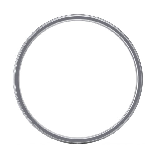 Men’s Wedding Band with Double Step Edge – Sterling Silver