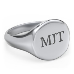 Men’s Round Signet Ring – Sterling Silver