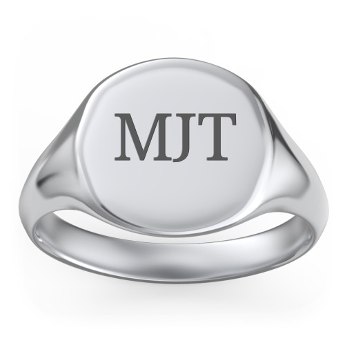 Men’s Round Signet Ring – Sterling Silver