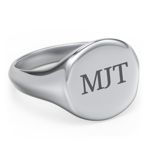 Men’s Round Signet Ring – Sterling Silver
