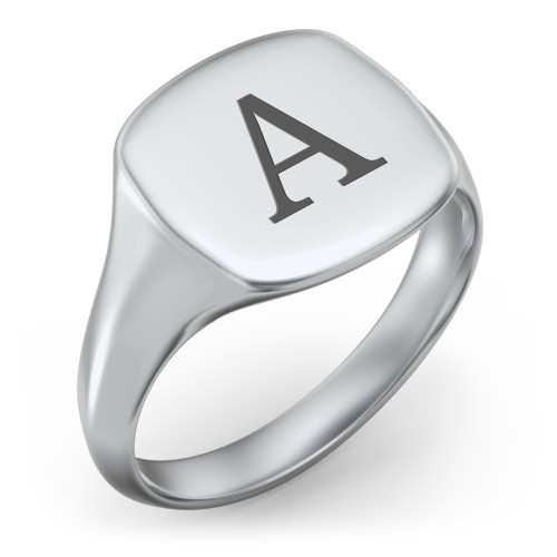 Men’s Cushion Shaped Signet Ring – Sterling Silver