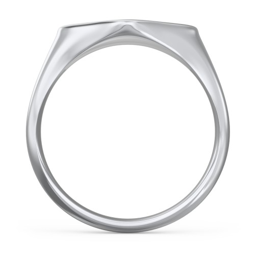 Men’s Diamond Shaped Signet Ring – Sterling Silver