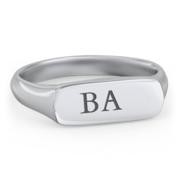 Men’s Bar Signet Fraternity Ring in 925 Sterling Silver