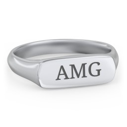Men’s Bar Signet Ring in 925 Sterling Silver