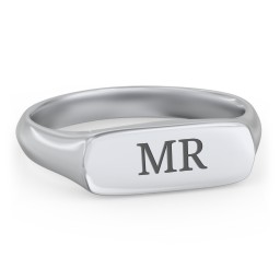 Men’s Bar Signet Ring in 925 Sterling Silver