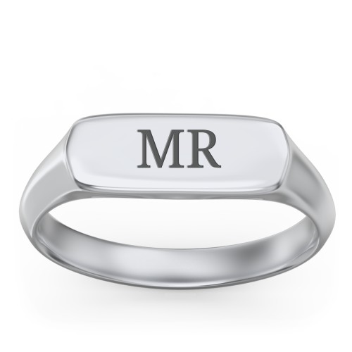Men’s Bar Signet Ring – Sterling Silver
