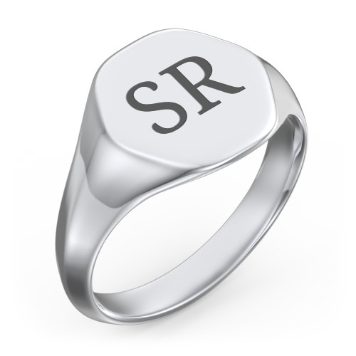 Men’s Hexagon Signet Ring – Sterling Silver