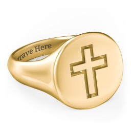 Men’s Cross Signet Ring