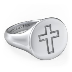 Men’s Cross Signet Ring – Sterling Silver