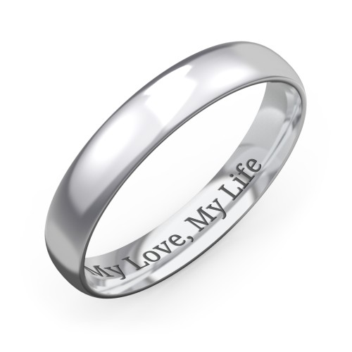 Men's Half Round Comfort Fit Wedding Band - 4mm Width – Sterling Silver