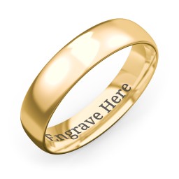 Men's Half Round Comfort Fit Wedding Band - 5mm Width