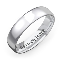 Men's Half Round Comfort Fit Wedding Band - 5mm Width