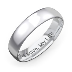 Men's Half Round Comfort Fit Wedding Band - 5mm Width – Sterling Silver
