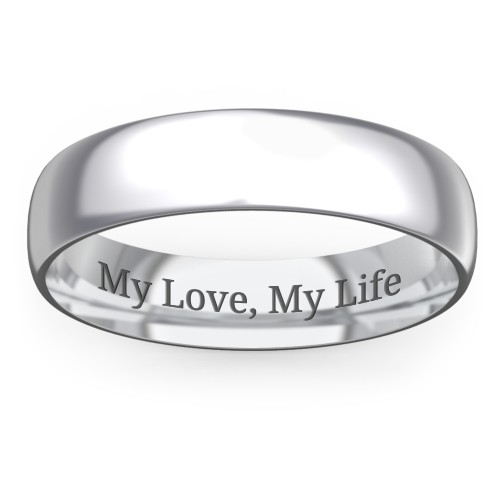 Men's Half Round Comfort Fit Wedding Band - 5mm Width – Sterling Silver