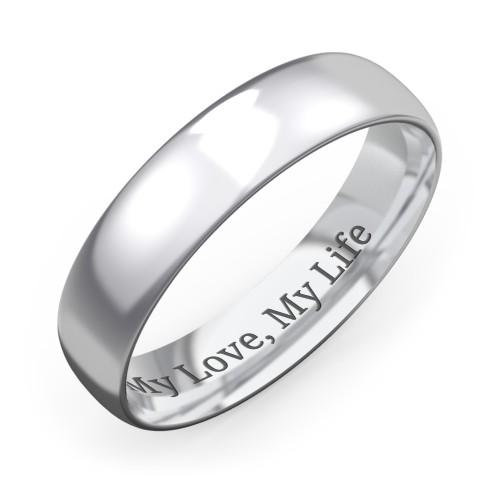 Men's Half Round Comfort Fit Wedding Band - 5mm Width – Sterling Silver