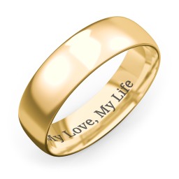 Men's Half Round Comfort Fit Wedding Band - 6mm Width