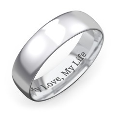 Men's Half Round Comfort Fit Wedding Band - 6mm Width – Sterling Silver