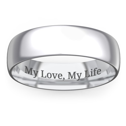 Men's Half Round Comfort Fit Wedding Band - 6mm Width – Sterling Silver