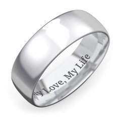 Men's Half Round Comfort Fit Wedding Band - 7mm Width – Sterling Silver