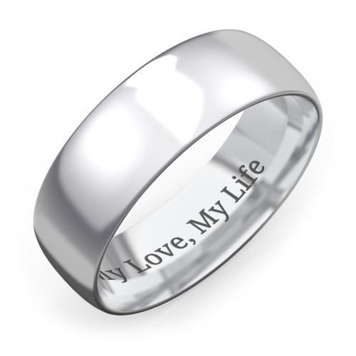 Men's Half Round Comfort Fit Wedding Band - 7mm Width – Sterling Silver