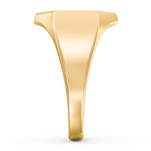Men's Engravable Wood Hexagon Signet Ring - Cherry – 10K Yellow Gold