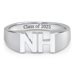 Men's Double Initial Signet Ring